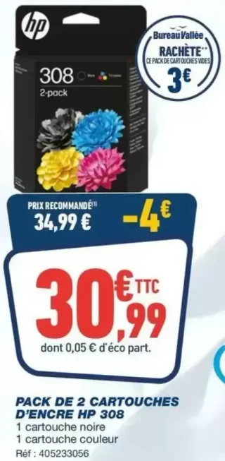 PACK DE 2 CARTOUCHES D'ENCRE HP 308