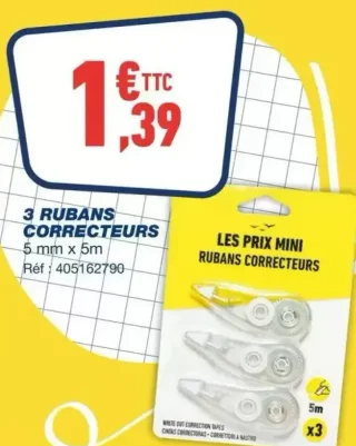 3 Rubans correcteurs 5 mm x 5 m