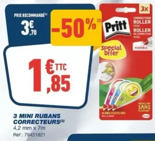 3 Mini rubans correcteurs Pritt