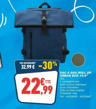 Sac à dos roll up Urban Eco 15,6"