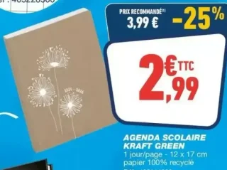 Agenda scolaire Kraft Green