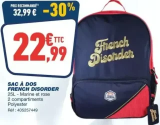 Sac à dos French Disorder 25L - Marine et rose
