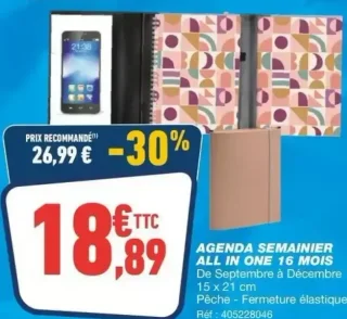 AGENDA SEMAINIER ALL IN ONE 16 MOIS