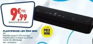 Plastifieuse Les Prix Mini A4
