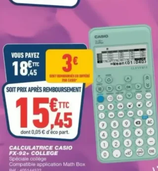CALCULATRICE CASIO FX-92+ COLLEGE