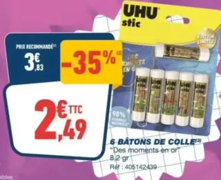 6 bâtons de colle UHU stic