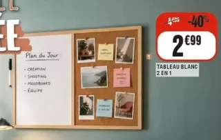 Tableau blanc 2 en 1