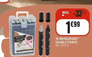 18 marqueurs double pointe