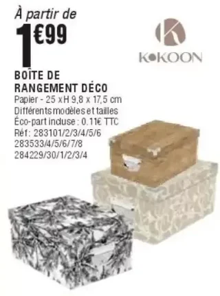 Boîte de rangement déco Kokoon