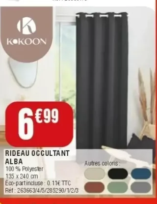 Rideau occultant Alba Kokoon