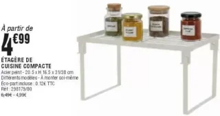 Étagère de cuisine compacte