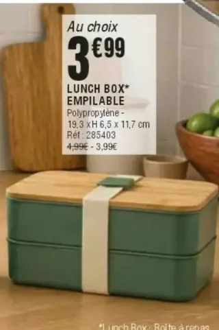 Lunch box empilable