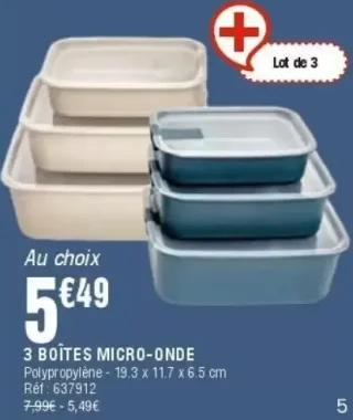 3 boîtes micro-onde