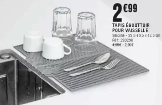 TAPIS ÉGOUTTOIR POUR VAISSELLE