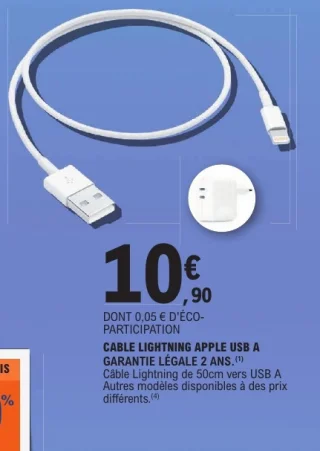 Câble Lightning Apple USB A
