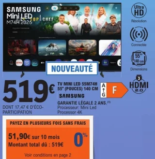 TV MINI LED 55M74H 55" (POUCES) 140 CM SAMSUNG
