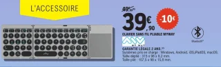 Clavier sans fil pliable Myway