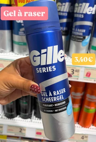 Gillette Series Gel à raser Purifiant au charbon