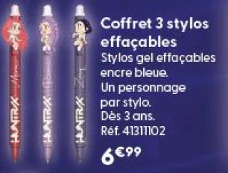 Coffret 3 stylos effaçables K-Pop Demon Hunters