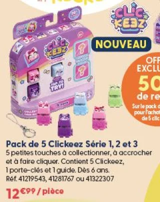 Pack de 5 Clickeez Série 1, 2 et 3