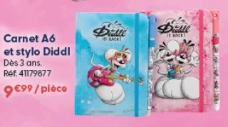 Carnet A6 et stylo Diddl