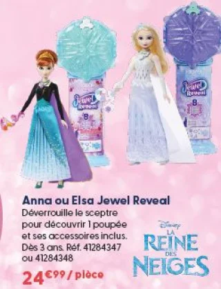 Poupée Anna ou Elsa Jewel Reveal - La Reine des Neiges