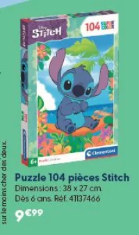 Puzzle 104 pièces Stitch Clementoni