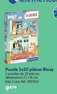 Puzzle 2x20 pièces Bluey Clementoni