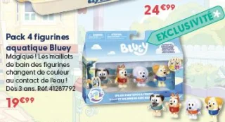 Pack 4 figurines aquatique Bluey