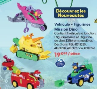 Véhicule + Figurines Mission Dino La Pat' Patrouille