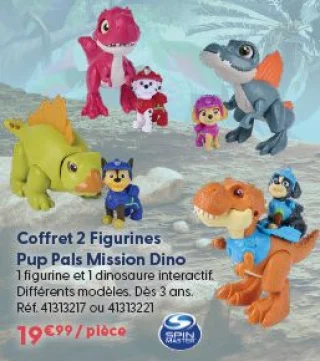 Coffret 2 Figurines Pup Pals Mission Dino La Pat' Patrouille