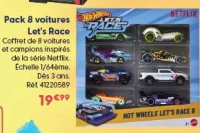 Pack 8 voitures Let's Race Hot Wheels