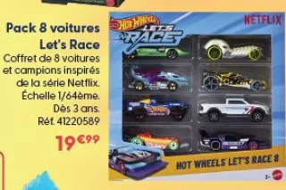 Pack 8 voitures Let's Race Hot Wheels