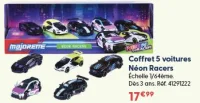 Coffret 5 voitures Néon Racers Majorette