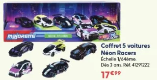 Coffret 5 voitures Néon Racers Majorette