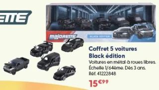 Coffret 5 voitures Black édition Majorette