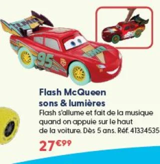 Flash McQueen sons & lumières Disney Pixar Cars