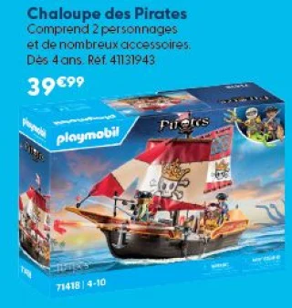 Playmobil Chaloupe des Pirates 71418