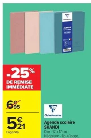 Agenda scolaire SKANDI Clairefontaine