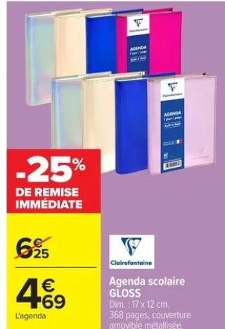 Agenda scolaire GLOSS Clairefontaine