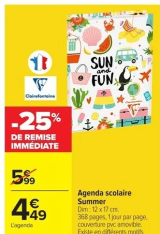 Agenda scolaire Summer Clairefontaine