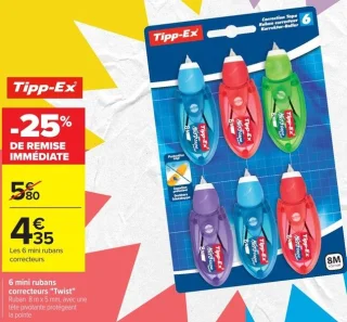Tipp-Ex 6 mini rubans correcteurs "Twist"