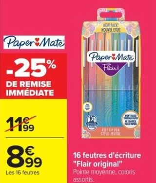 Paper Mate 16 feutres d'écriture "Flair original"