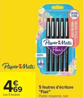 Paper Mate 5 feutres d'écriture "Flair"
