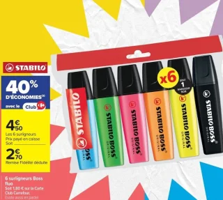STABILO 6 surligneurs Boss fluo