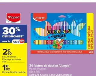 Maped Color'Peps Jungle 24 feutres de dessins "Jungle"