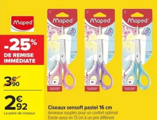 Maped Ciseaux sensoft pastel 16 cm
