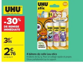 4 bâtons de colle Lou-stics UHU stic