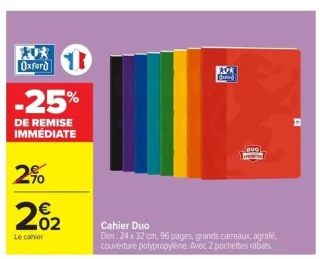 Cahier Duo Oxford