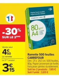 Ramette 500 feuilles CARREFOUR